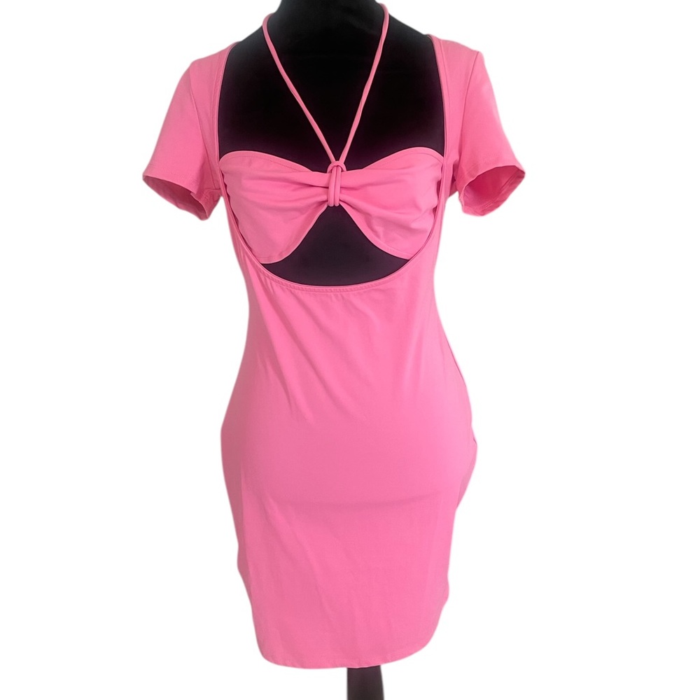 Hot in There Mini Dress,Chic Pink Cutout Dress,Large, New - Picture 8 of 9